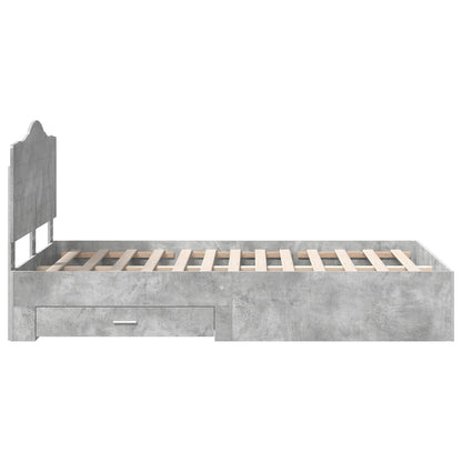 Struttura del letto con testiera Grigio cemento 120 x 200 cm | homemem39