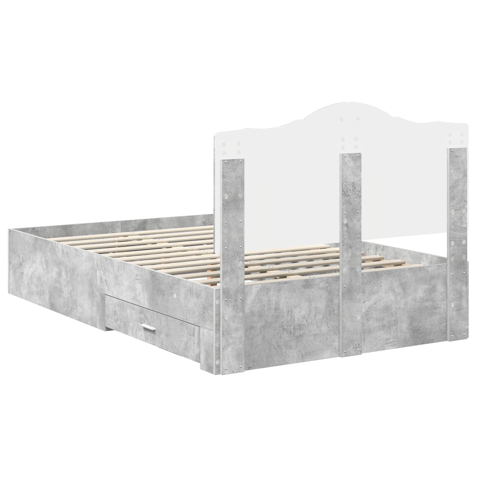 Struttura del letto con testiera Grigio cemento 120 x 190 cm | homemem39