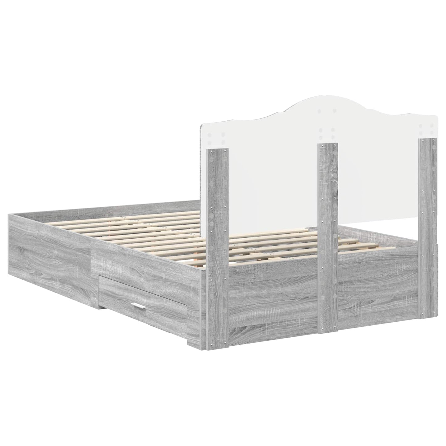 Struttura del letto con testiera Grigio Sonoma 120 x 190 cm | homemem39