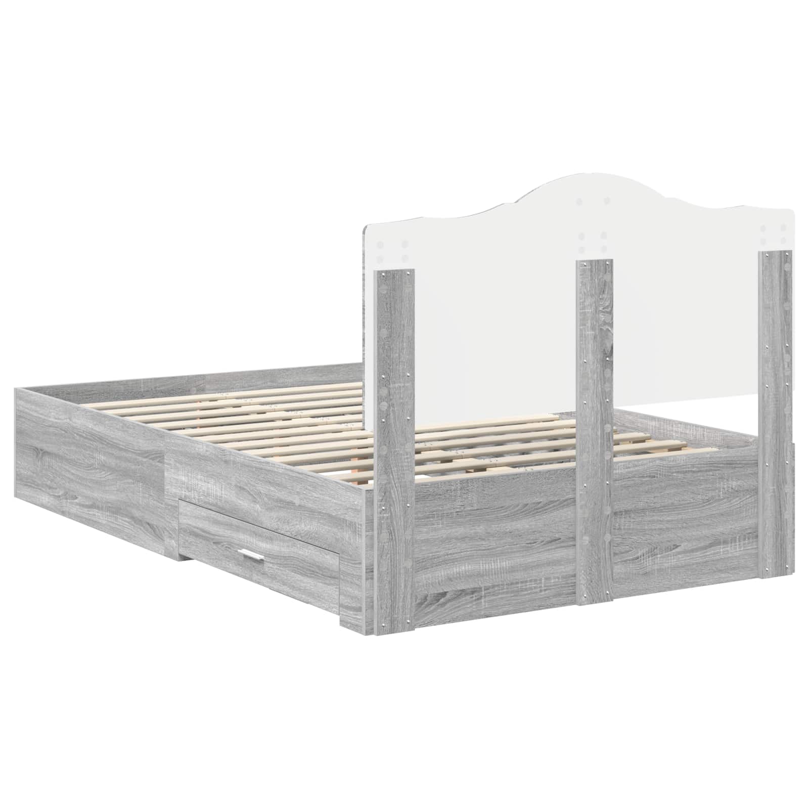Struttura del letto con testiera Grigio Sonoma 120 x 190 cm | homemem39