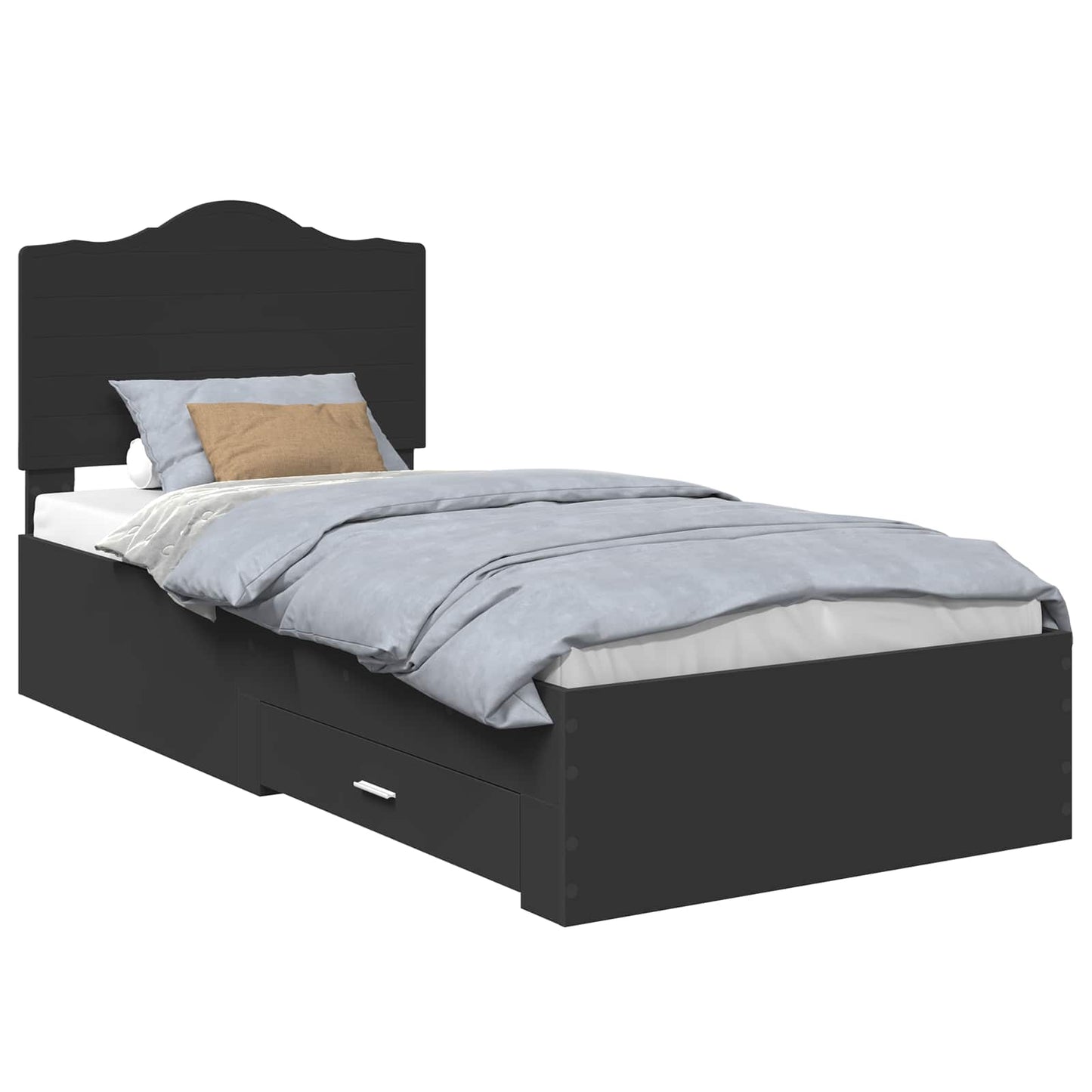 Struttura del letto Nero 100 x 200 cm Legno multistrato | homemem39