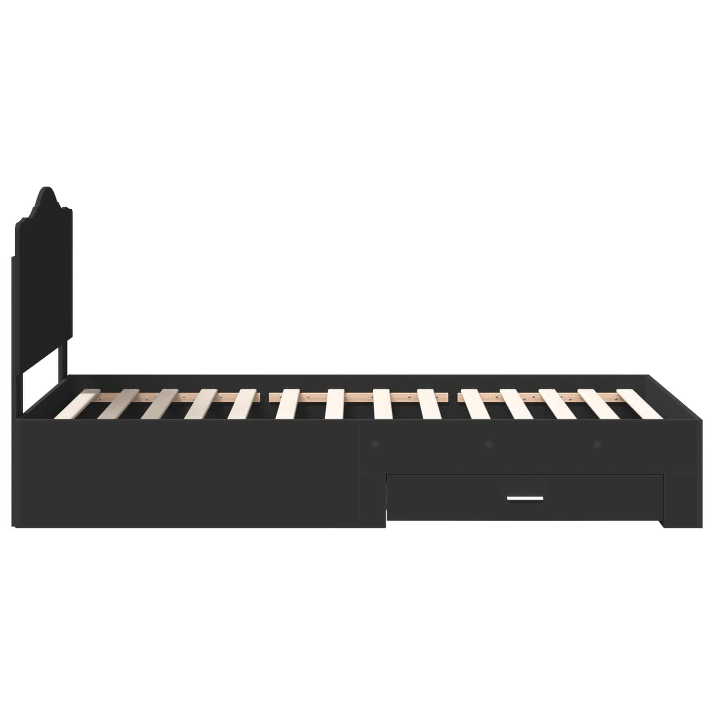 Struttura del letto Nero 100 x 200 cm Legno multistrato | homemem39