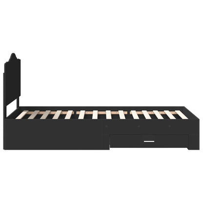 Struttura del letto Nero 100 x 200 cm Legno multistrato | homemem39