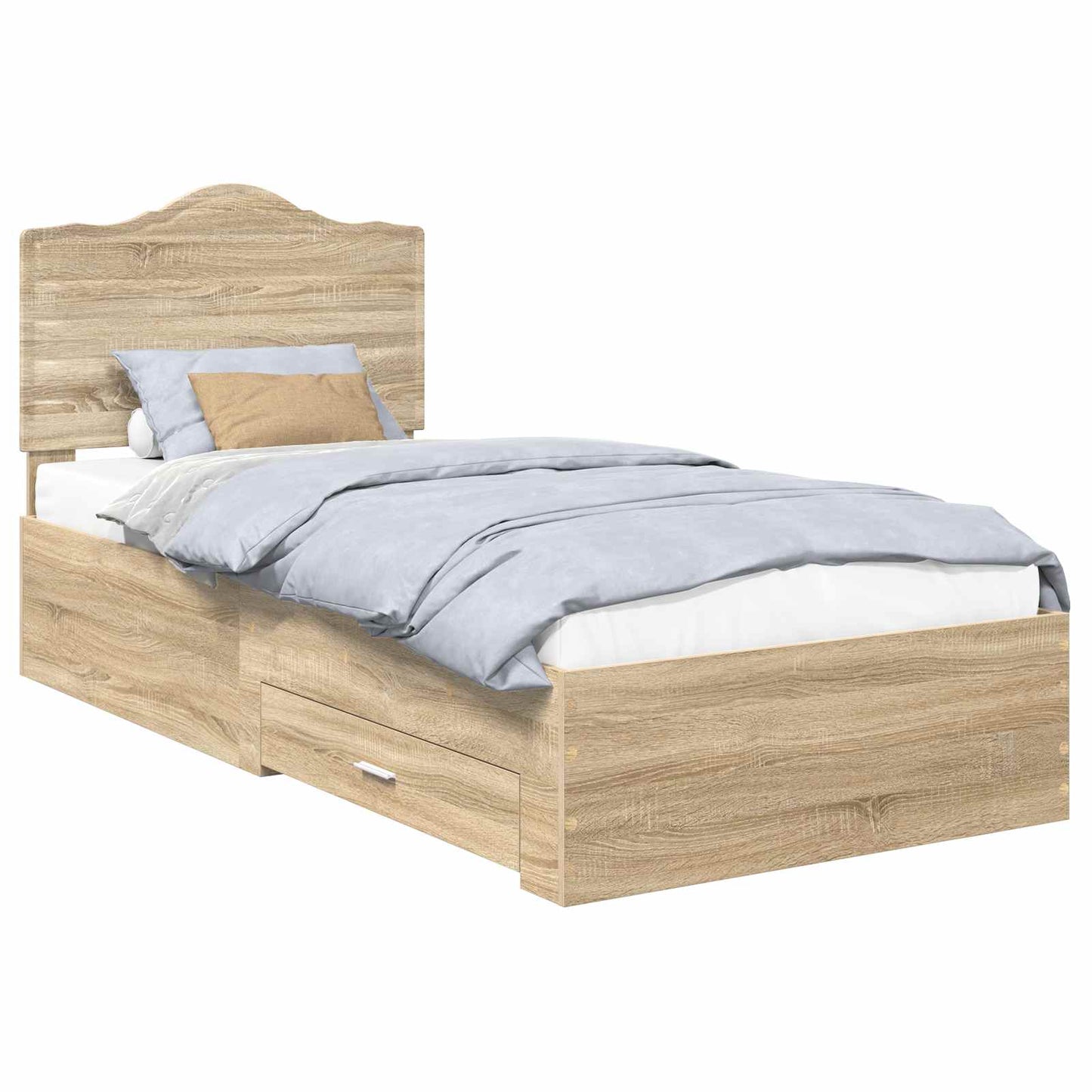 Struttura del letto con testiera Rovere Sonoma 100 x 200 cm | homemem39