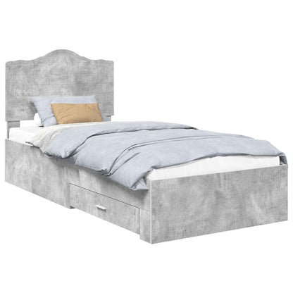 Struttura del letto con testiera Grigio cemento 100 x 200 cm | homemem39
