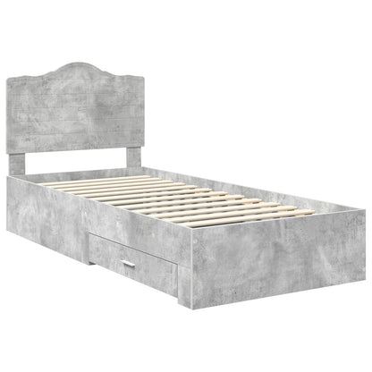 Struttura del letto con testiera Grigio cemento 100 x 200 cm | homemem39