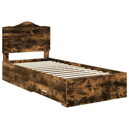 Struttura del letto Rovere fumé 100 x 200 cm Legno multistrato | homemem39
