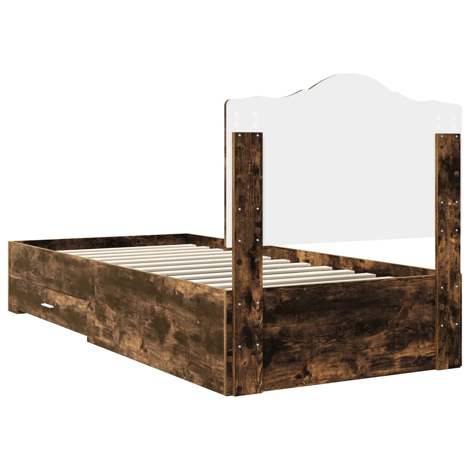Struttura del letto Rovere fumé 100 x 200 cm Legno multistrato | homemem39
