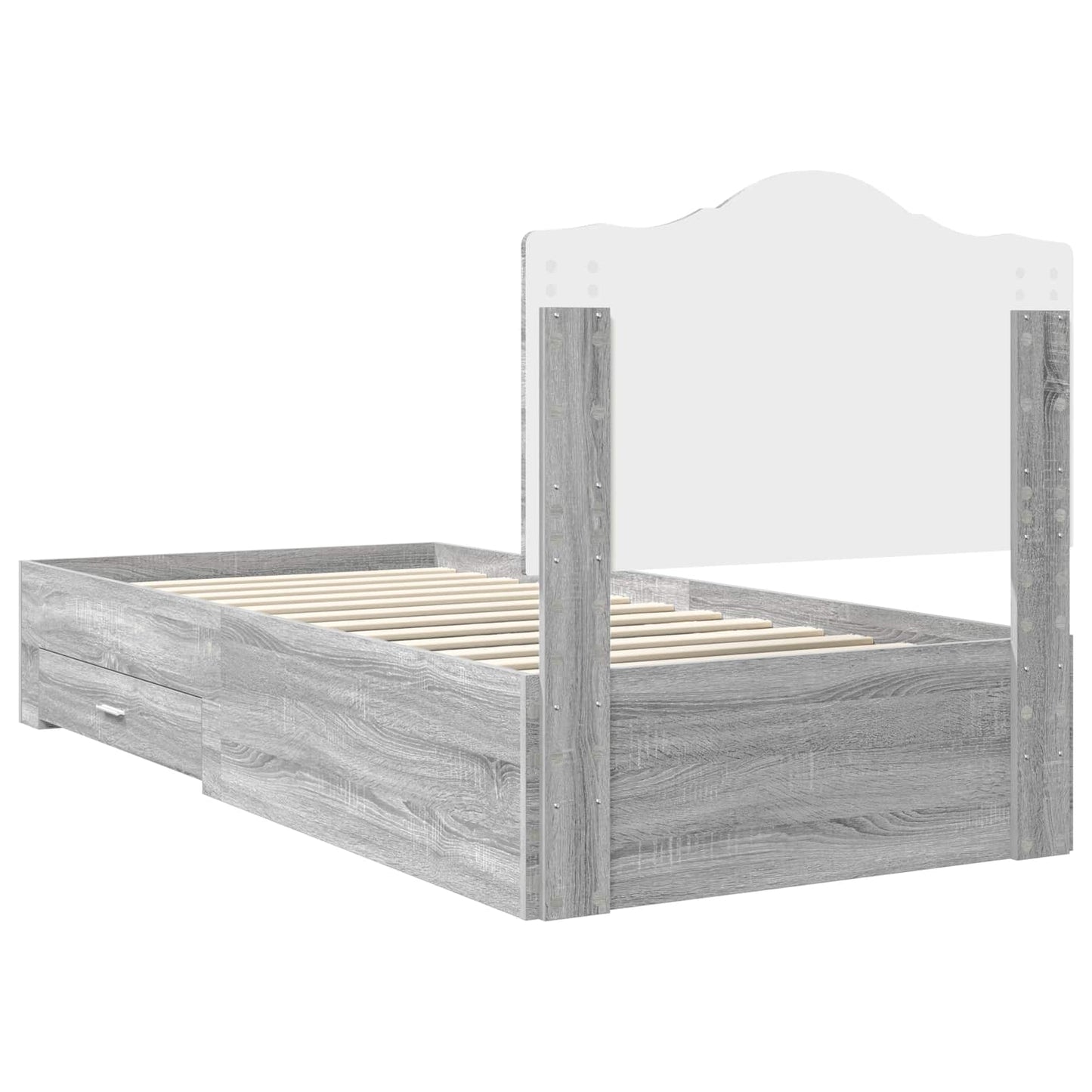Struttura del letto con testiera Grigio Sonoma 100 x 200 cm | homemem39