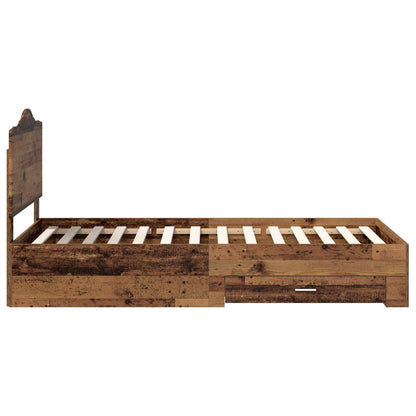 Struttura del letto con testiera Legno vecchio 100 x 200 cm | homemem39