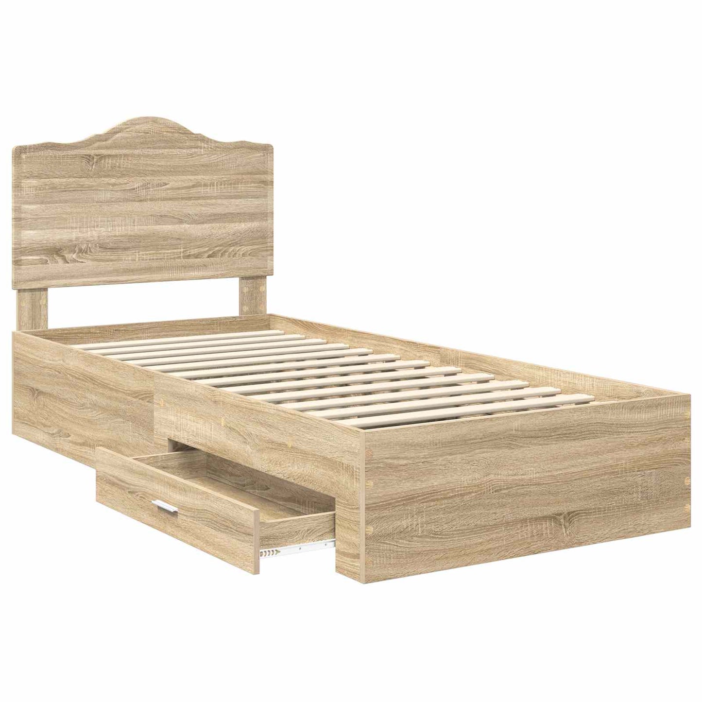 Struttura del letto Rovere Sonoma 90 x 200 cm Legno multistrato | homemem39