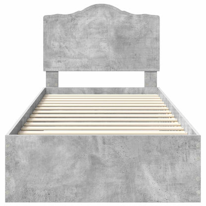 Struttura del letto con testiera Grigio cemento 90 x 200 cm | homemem39