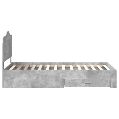 Struttura del letto con testiera Grigio cemento 90 x 200 cm | homemem39