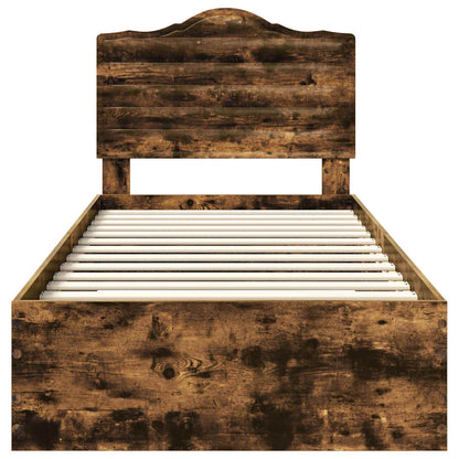 Struttura del letto Rovere fumé 90 x 200 cm Legno multistrato | homemem39