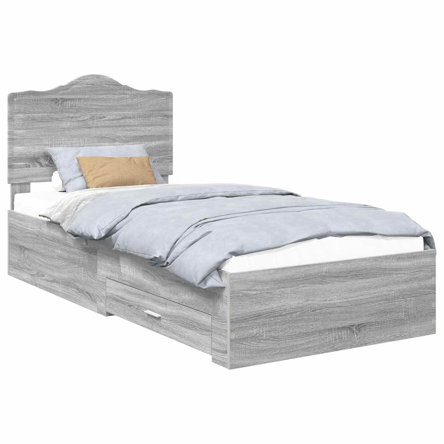 Struttura del letto Grigio Sonoma 90 x 200 cm Legno multistrato | homemem39