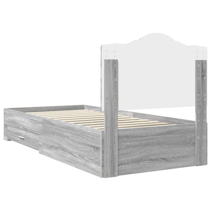 Struttura del letto Grigio Sonoma 90 x 200 cm Legno multistrato | homemem39