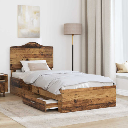 Struttura del letto Legno vecchio 90 x 200 cm Legno multistrato | homemem39