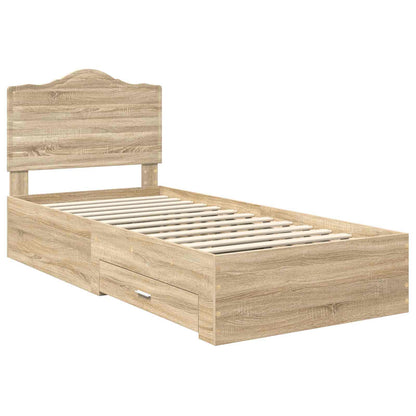 Struttura del letto Rovere Sonoma 90 x 190 cm Legno multistrato | homemem39