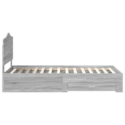 Struttura del letto Grigio Sonoma 90 x 190 cm Legno multistrato | homemem39