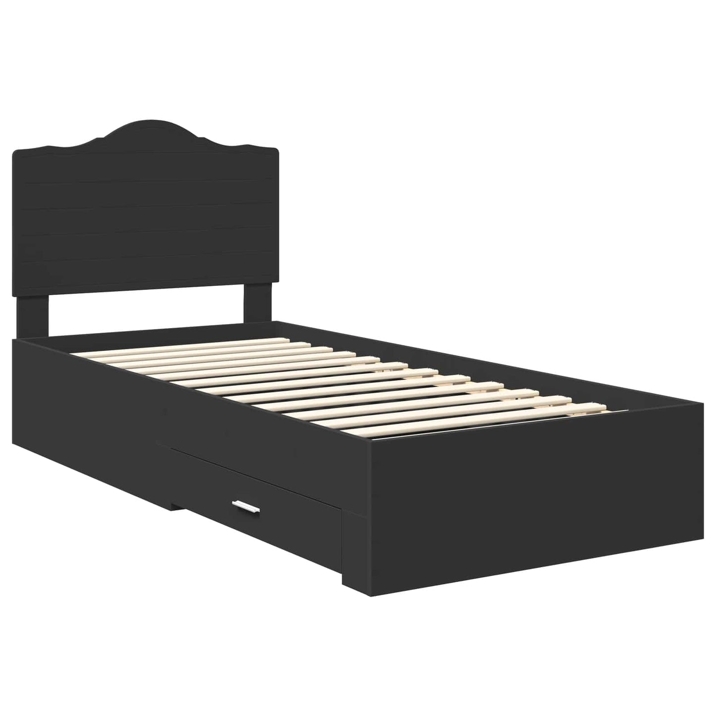 Struttura del letto Nero 70 x 190 cm Legno multistrato | homemem39