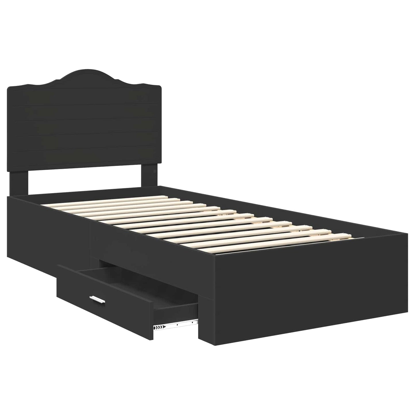 Struttura del letto Nero 70 x 190 cm Legno multistrato | homemem39