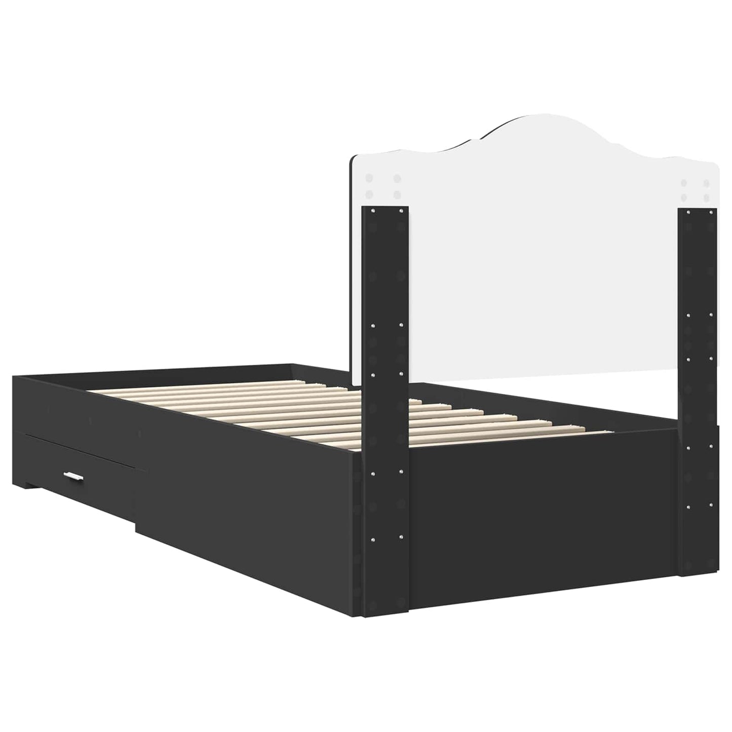 Struttura del letto Nero 70 x 190 cm Legno multistrato | homemem39