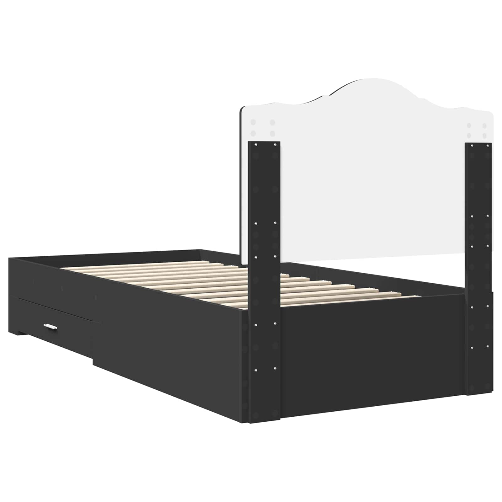 Struttura del letto Nero 70 x 190 cm Legno multistrato | homemem39