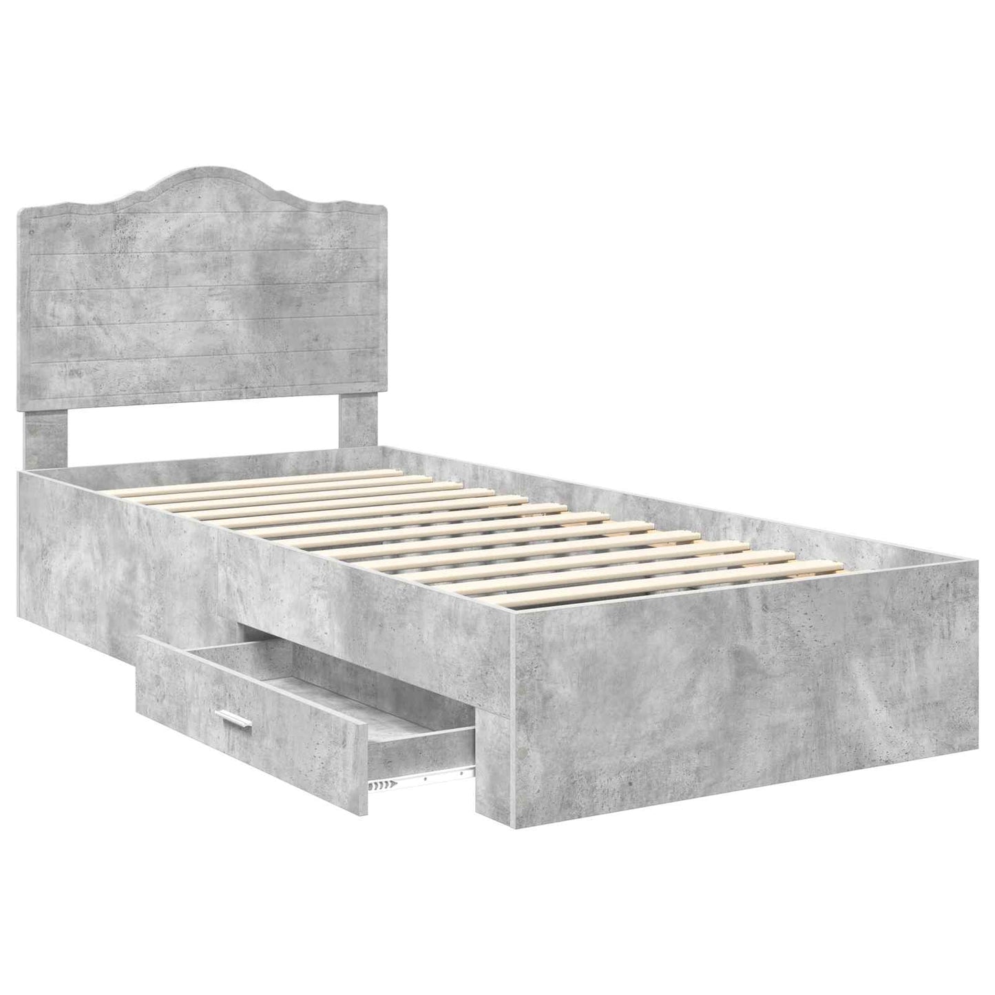 Struttura del letto con testiera Grigio cemento 70 x 190 cm | homemem39