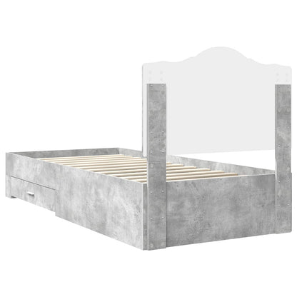 Struttura del letto con testiera Grigio cemento 70 x 190 cm | homemem39