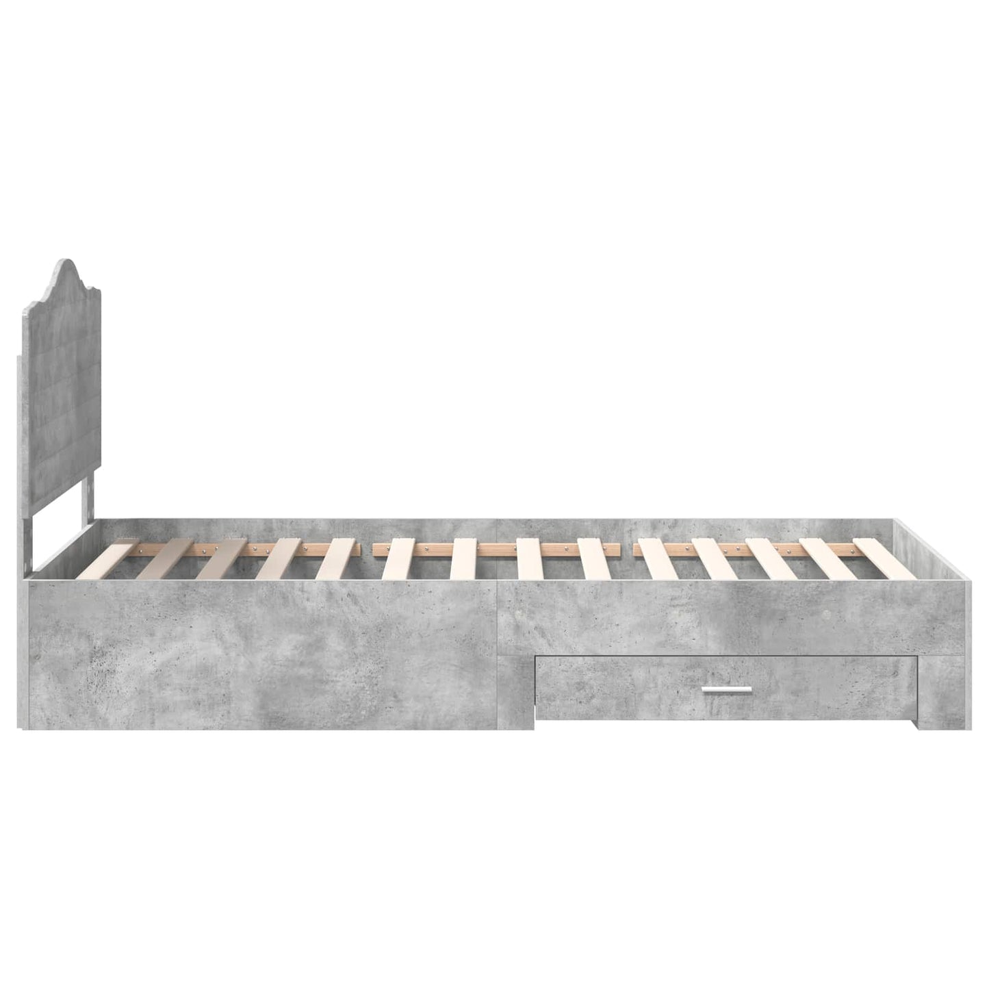 Struttura del letto con testiera Grigio cemento 70 x 190 cm | homemem39