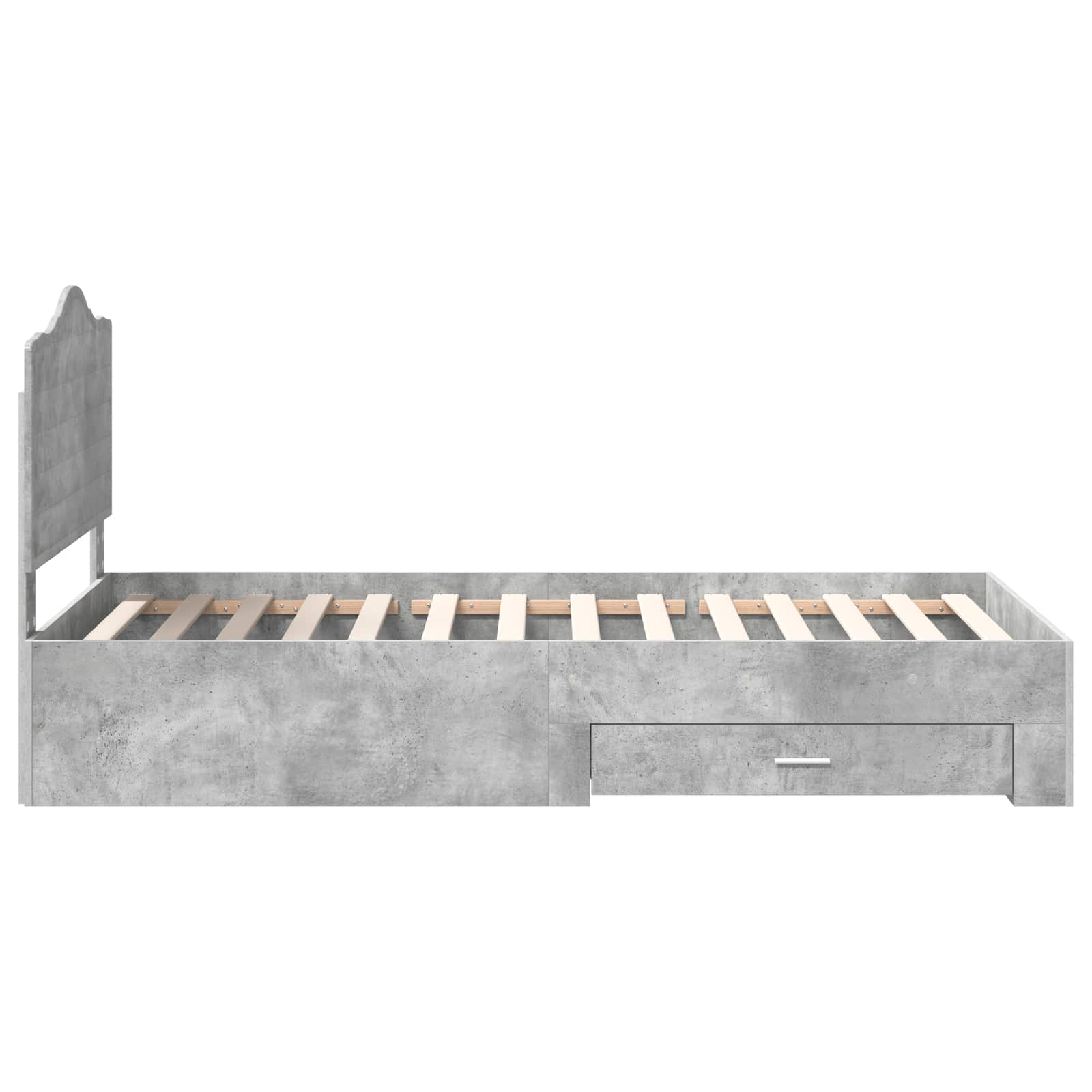 Struttura del letto con testiera Grigio cemento 70 x 190 cm | homemem39