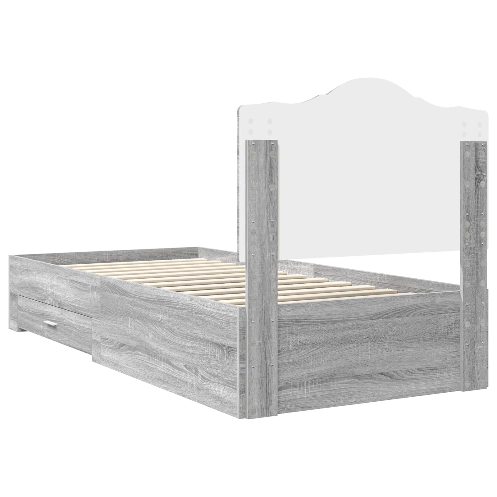 Struttura del letto Grigio Sonoma 75 x 190 cm Legno multistrato | homemem39