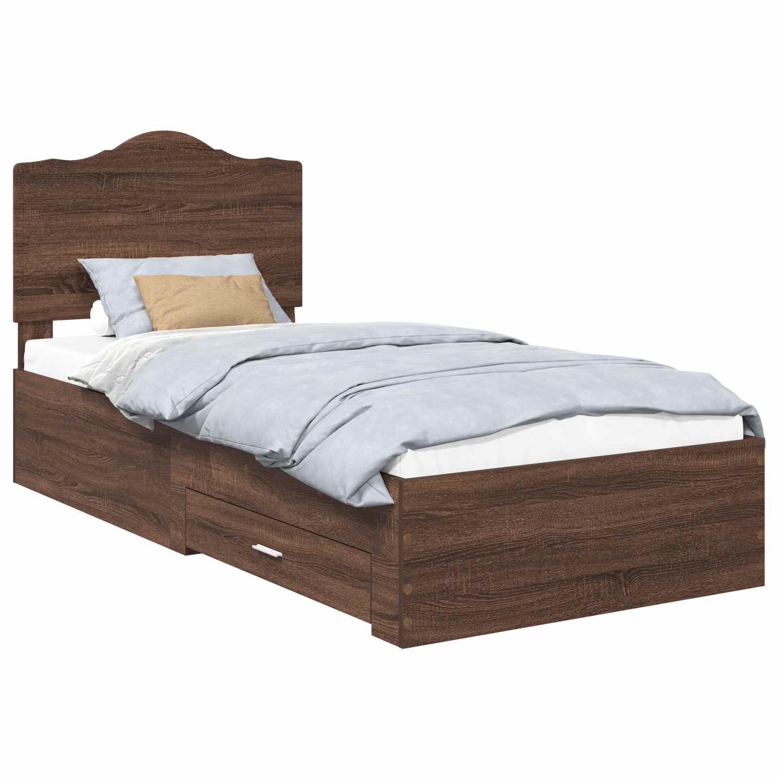 Struttura del letto con testiera Rovere Marrone 70 x 190 cm | homemem39