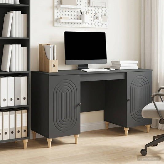 Scrivania Nero 142,5 x 50 x 75 cm Legno ingegnerizzato