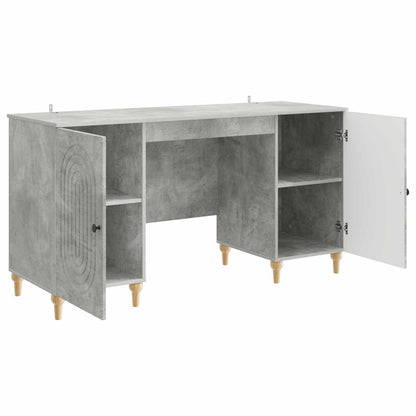 Scrivania con lo scaffale Grigio Cemento 142,5 x 50 x 75 cm | homemem39