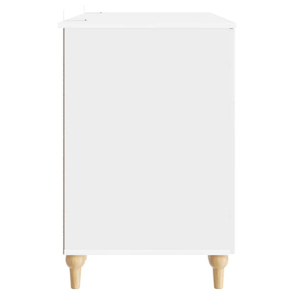 Scrivania Bianco Lucido 142,5 x 50 x 75 cm Legno ingegnerizzato | homemem39