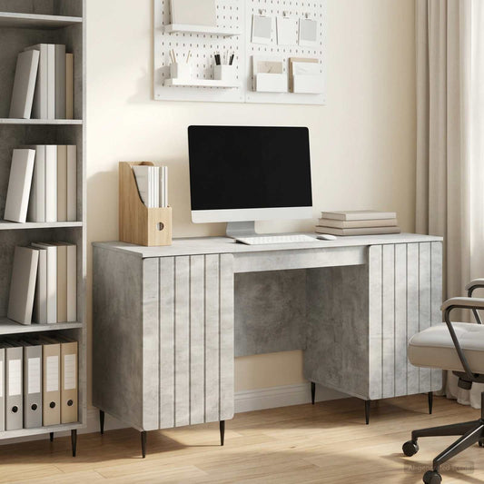 Scrivania con lo scaffale Grigio Cemento 142,5 x 50 x 75 cm