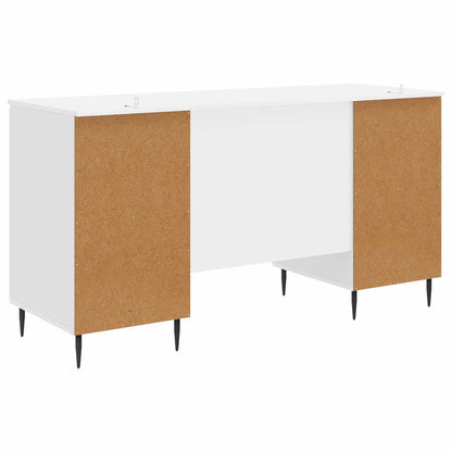 Scrivania Bianco Lucido 142,5 x 50 x 75 cm Legno ingegnerizzato | homemem39