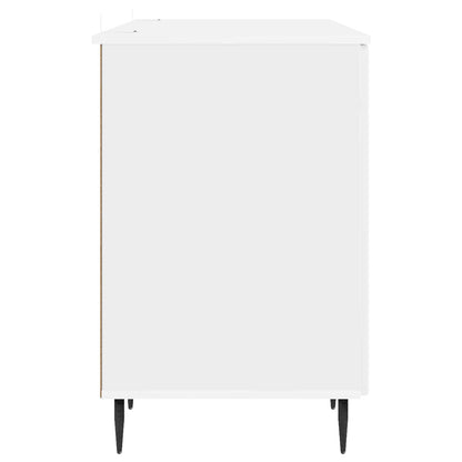 Scrivania Bianco Lucido 142,5 x 50 x 75 cm Legno ingegnerizzato