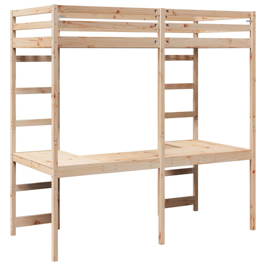 Struttura per letto soppalco Naturale 80 x 200 cm Pino massello | homemem39