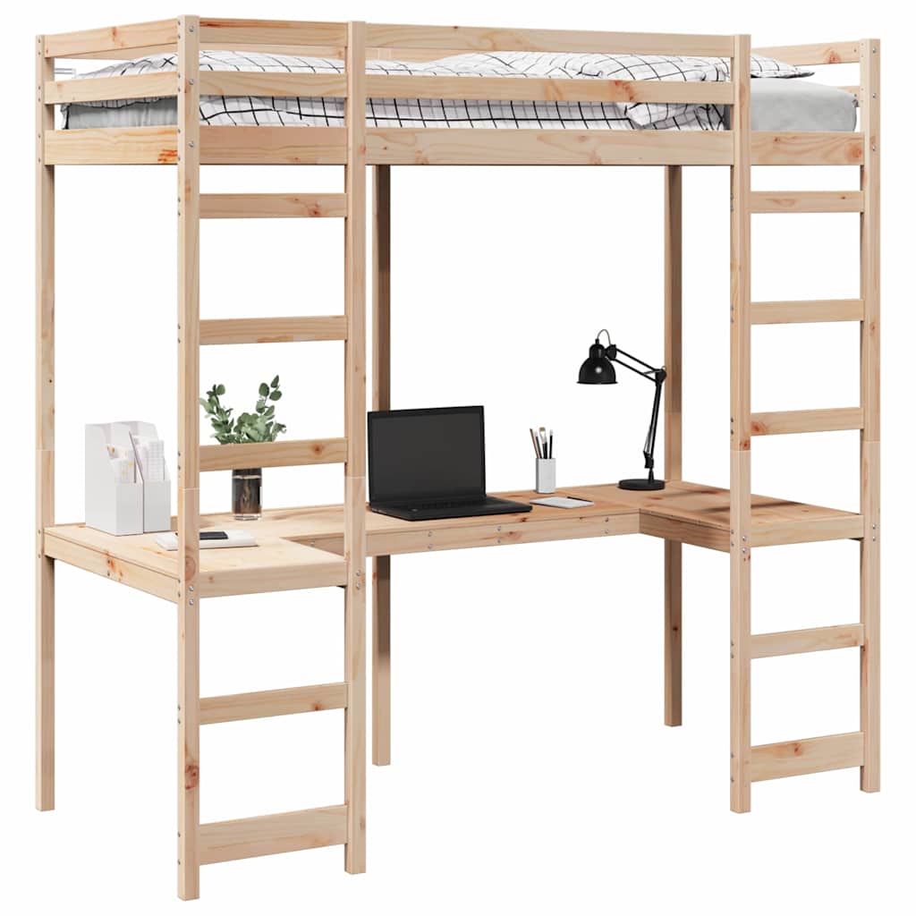 Struttura per letto soppalco Naturale 80 x 200 cm Pino massello | homemem39