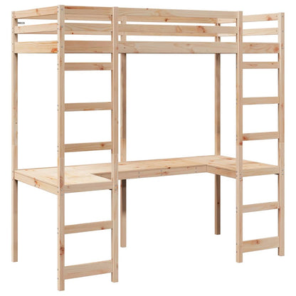 Struttura per letto soppalco Naturale 90 x 190 cm Pino massello | homemem39