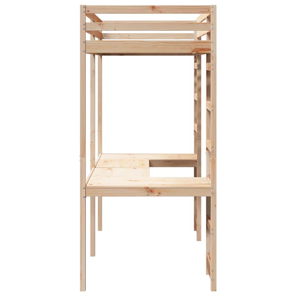 Struttura per letto soppalco Naturale 90 x 190 cm Pino massello | homemem39
