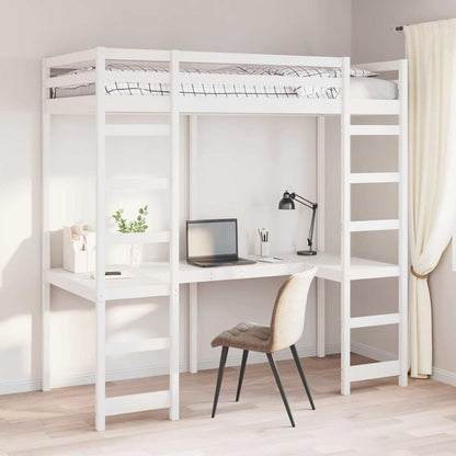 Struttura per letto soppalco Bianco 90 x 190 cm Pino massello | homemem39