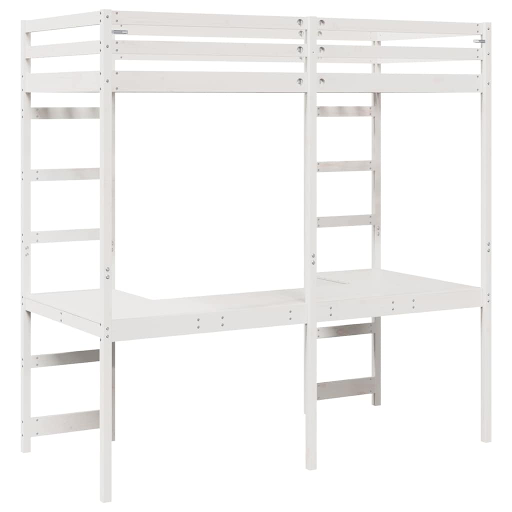 Struttura per letto soppalco Bianco 90 x 190 cm Pino massello | homemem39