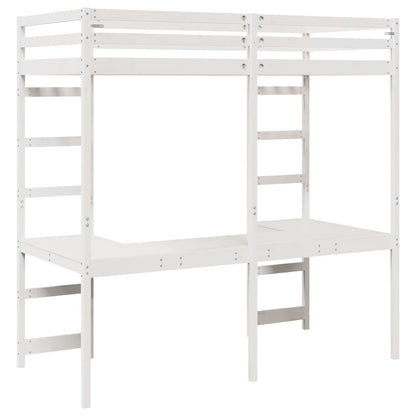 Struttura per letto soppalco Bianco 90 x 190 cm Pino massello | homemem39