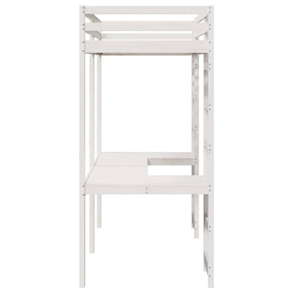 Struttura per letto soppalco Bianco 75 x 190 cm Pino massello | homemem39