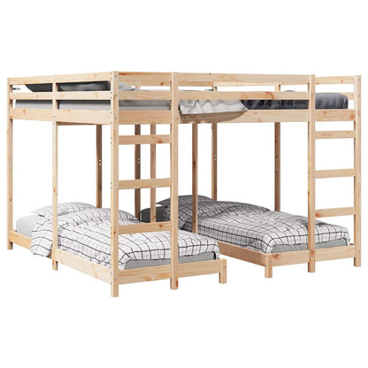 Struttura letto a castello triplo Naturale 80 / 200 x 200 cm | homemem39