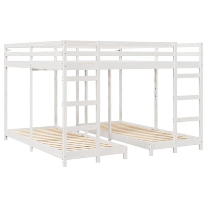 Struttura letto a castello triplo Bianco 200 x 200 cm | homemem39