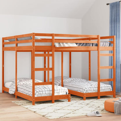 Struttura letto a castello triplo Marrone cerato 200 x 200 cm